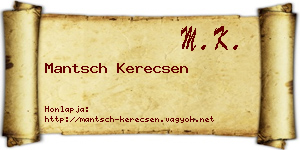 Mantsch Kerecsen névjegykártya